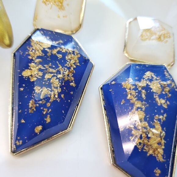 Zara Speckled Gold Earrings  - Picture 10 of 12